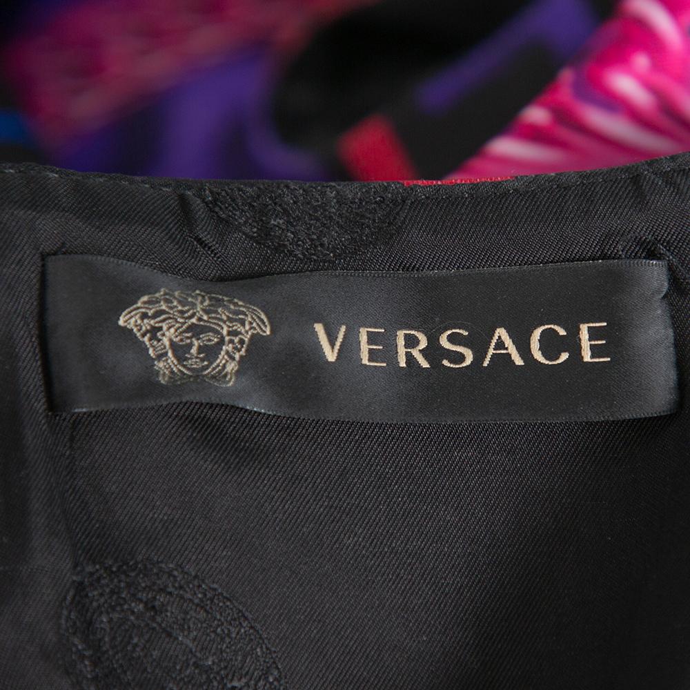 Versace Purple Medusa Print Jersey Shift Dress S 2