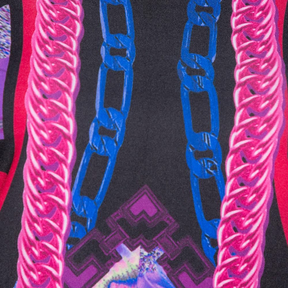 Versace Purple Medusa Print Jersey Shift Dress S 3
