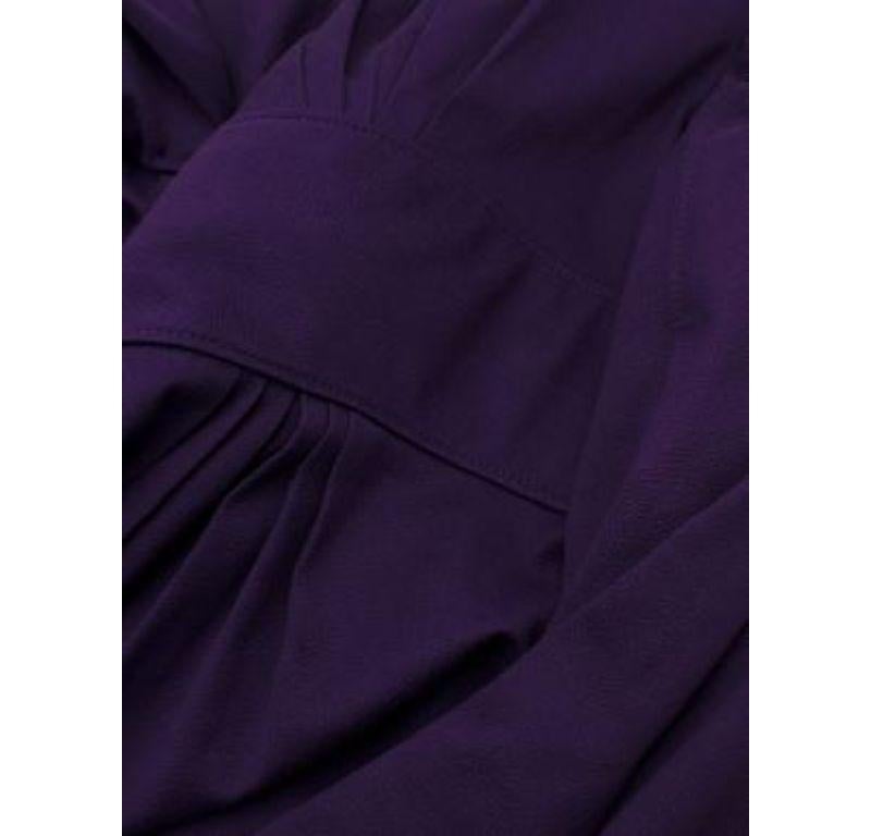 Versace Purple Silk Blend Coat with Gold Belt Detail For Sale 2