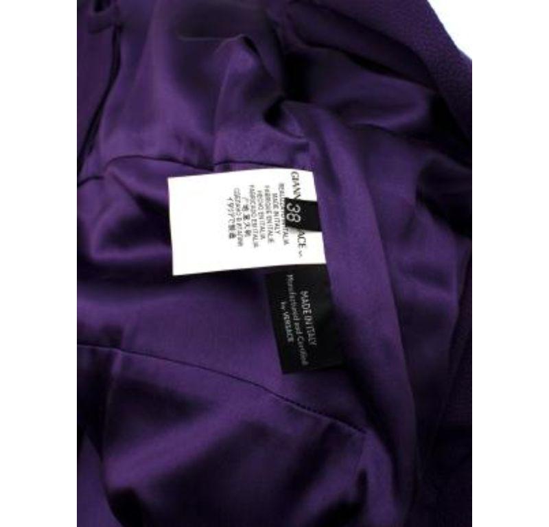 Versace Purple Silk Blend Coat with Gold Belt Detail For Sale 5