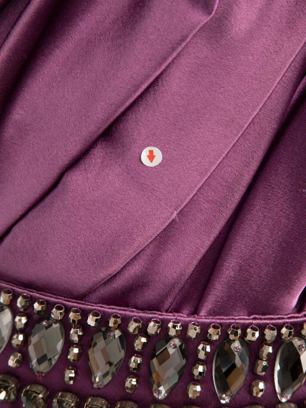 Versace Purple Silk Embellished Strapless Gown Size XS For Sale 1