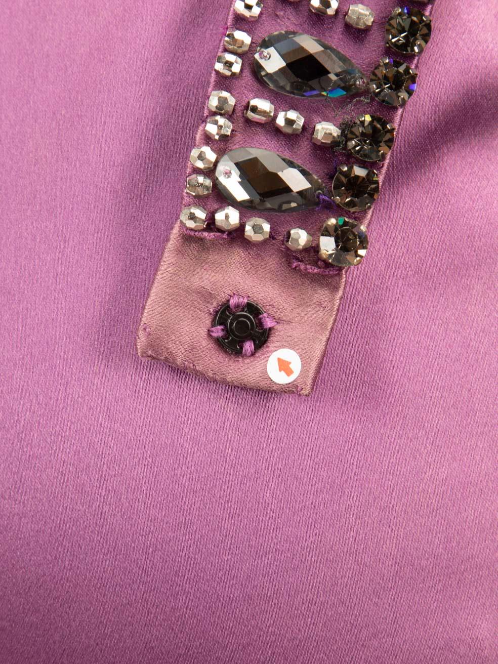 Versace Purple Silk Embellished Strapless Gown Size XS For Sale 4