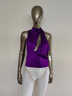 Versace Viola - Top con taglio sul davanti 38