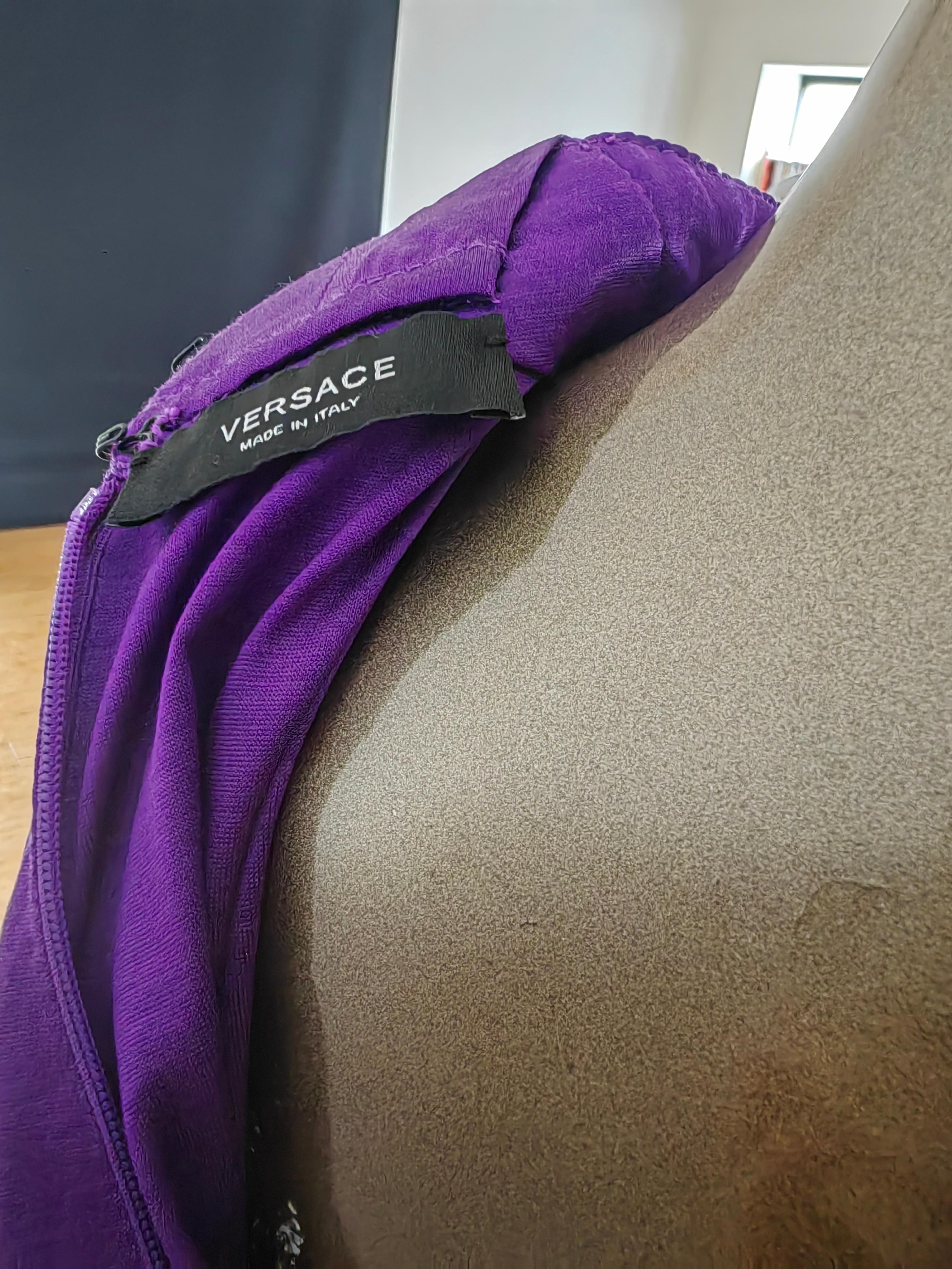 Versace Purple Slashed Cut out Front Halter Top 38 In Excellent Condition In PUTNEY, NSW
