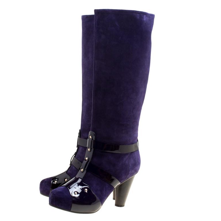 versace purple boots