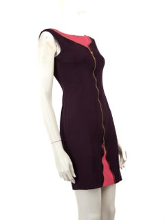 Versace Purple Zip Embellished Dress Size M