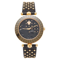 Versace PVD Coated Stainless Embossed Leather Vanitas Women's Wristwatch 40 mm