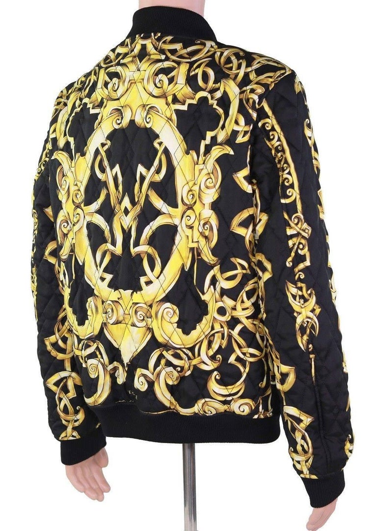 Versace Quilted 100% Silk Bomber Jacket For Men at 1stDibs | versace ...