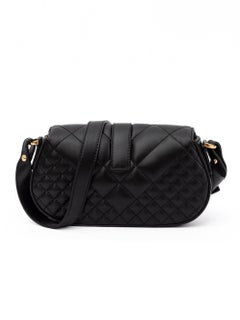 Versace Quilted Lambskin Shoulder Bag — Black