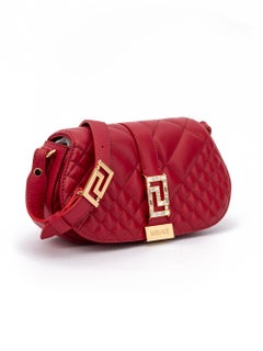 Versace Quilted Lambskin Shoulder Bag — Red