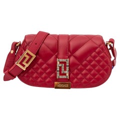 Versace Quilted Lambskin Shoulder Bag — Red
