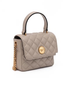 Versace Quilted Lambskin Shoulder Bag — Taupe