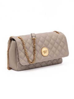 Versace Quilted Lambskin Shoulder Bag — Taupe