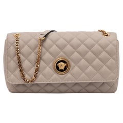 Versace Quilted Lambskin Shoulder Bag — Taupe
