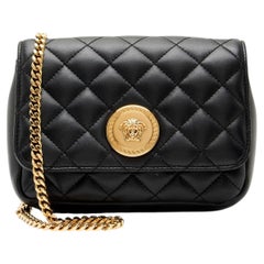 Versace Quilted Leather Medusa Square Small Flap Bag