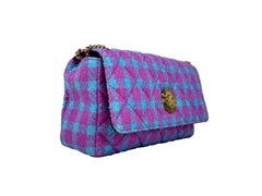 Versace Quilted Wool Lurex Crossbody Bag — Pink