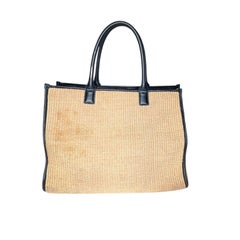 Versace Raffia Studded La Medusa Large Tote