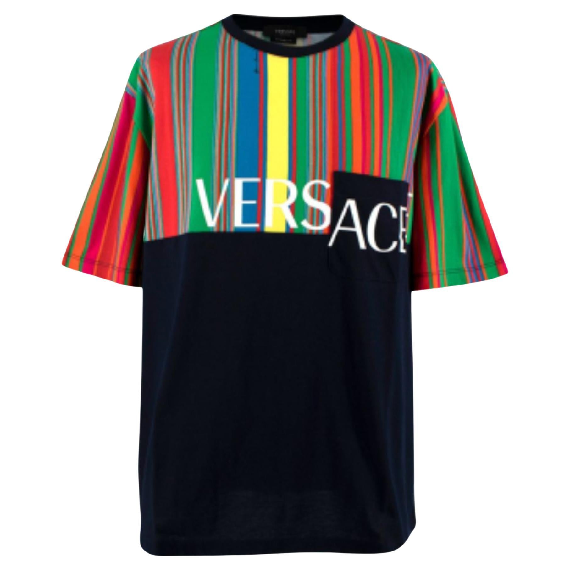 Versace Rainbow Panelled Oversize T-shirt For Sale