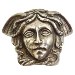 Vintage Versace Rare 1980s Silver Belt Buckle