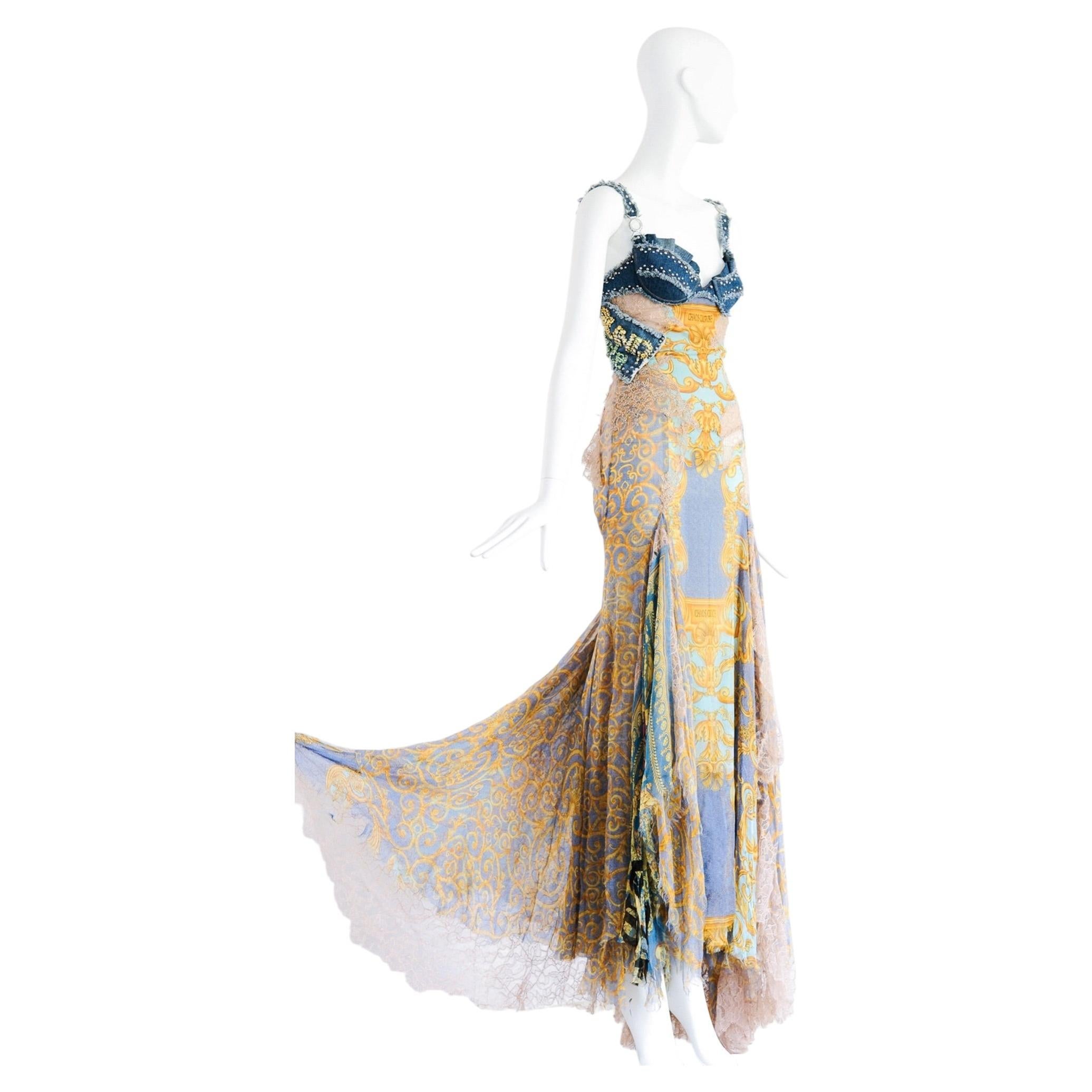 Versace RARE GEM S/S 2005 Chaos Couture Gown Dress by Donatella Versace