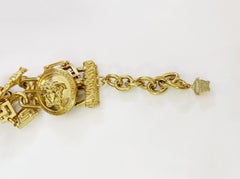 Versace Rare Gold Tone Charm Bracelet