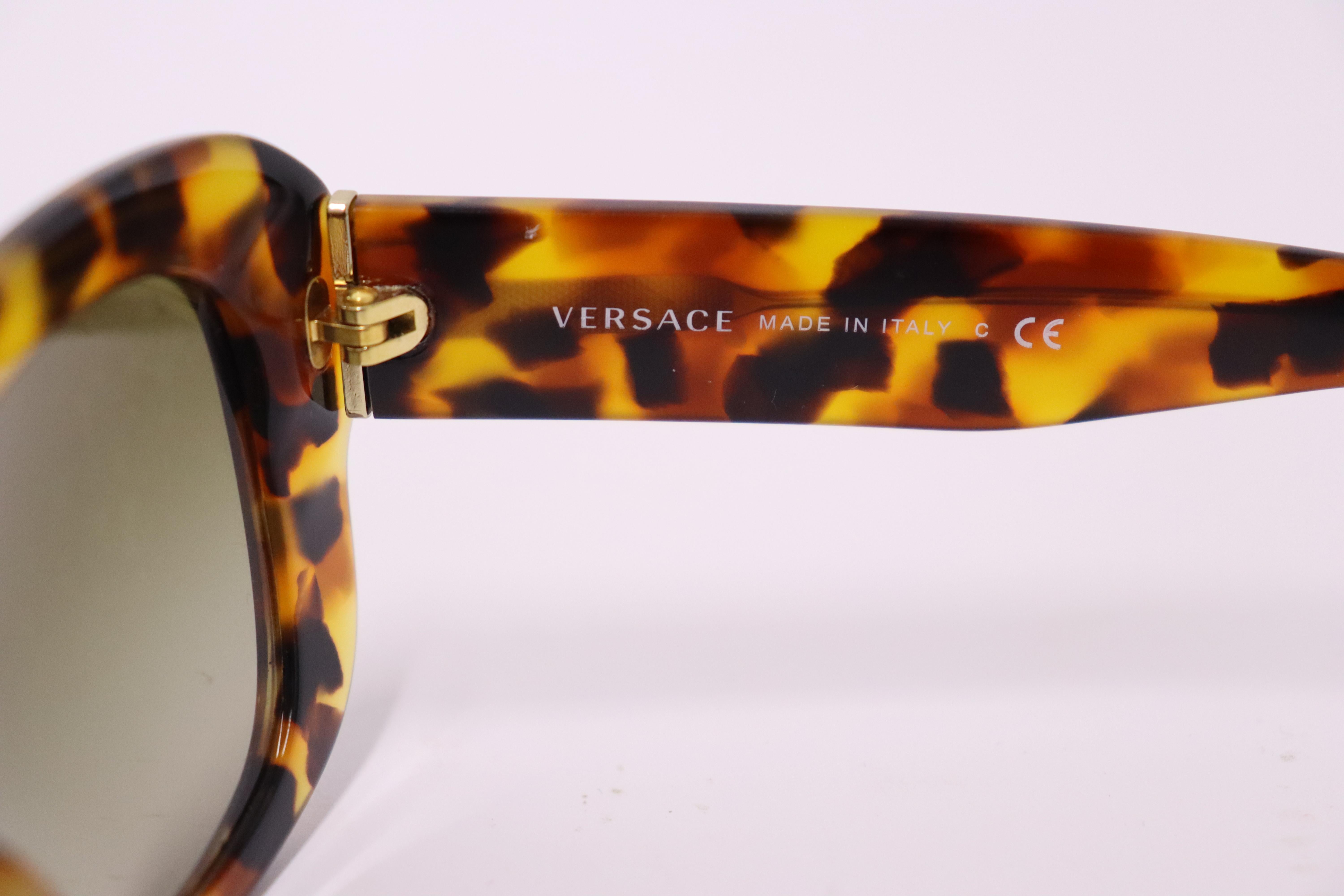 Versace Rectangle Light Havana Brown Gradient Sunglasses 5