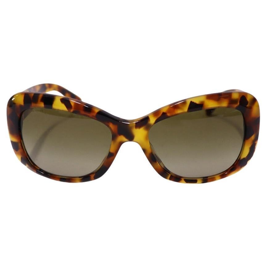 Versace Rectangle Light Havana Brown Gradient Sunglasses