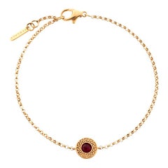 Versace Red Gemstone 18k Rose Gold Soft Bracelet