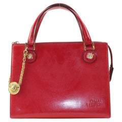 Versace Red Leather Charm Tote 5VER1214K