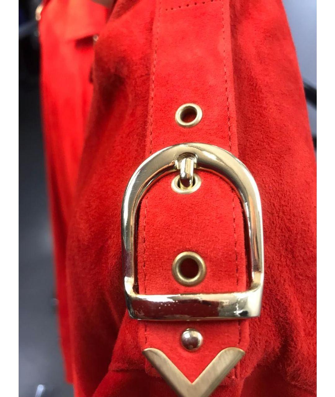 Rote Lederjacke von Versace für Männer im Angebot 1