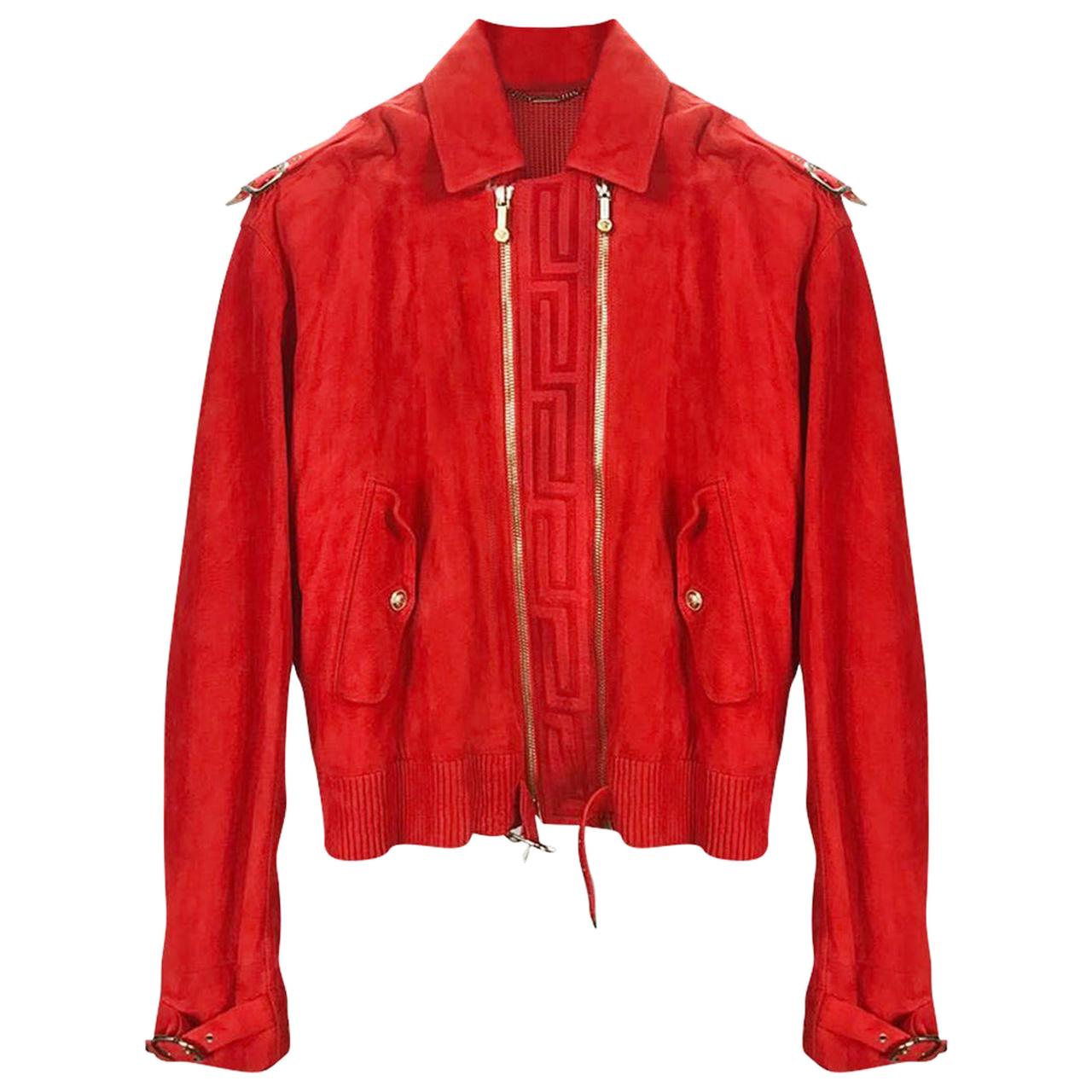 Versace Red Leather jacket for Men