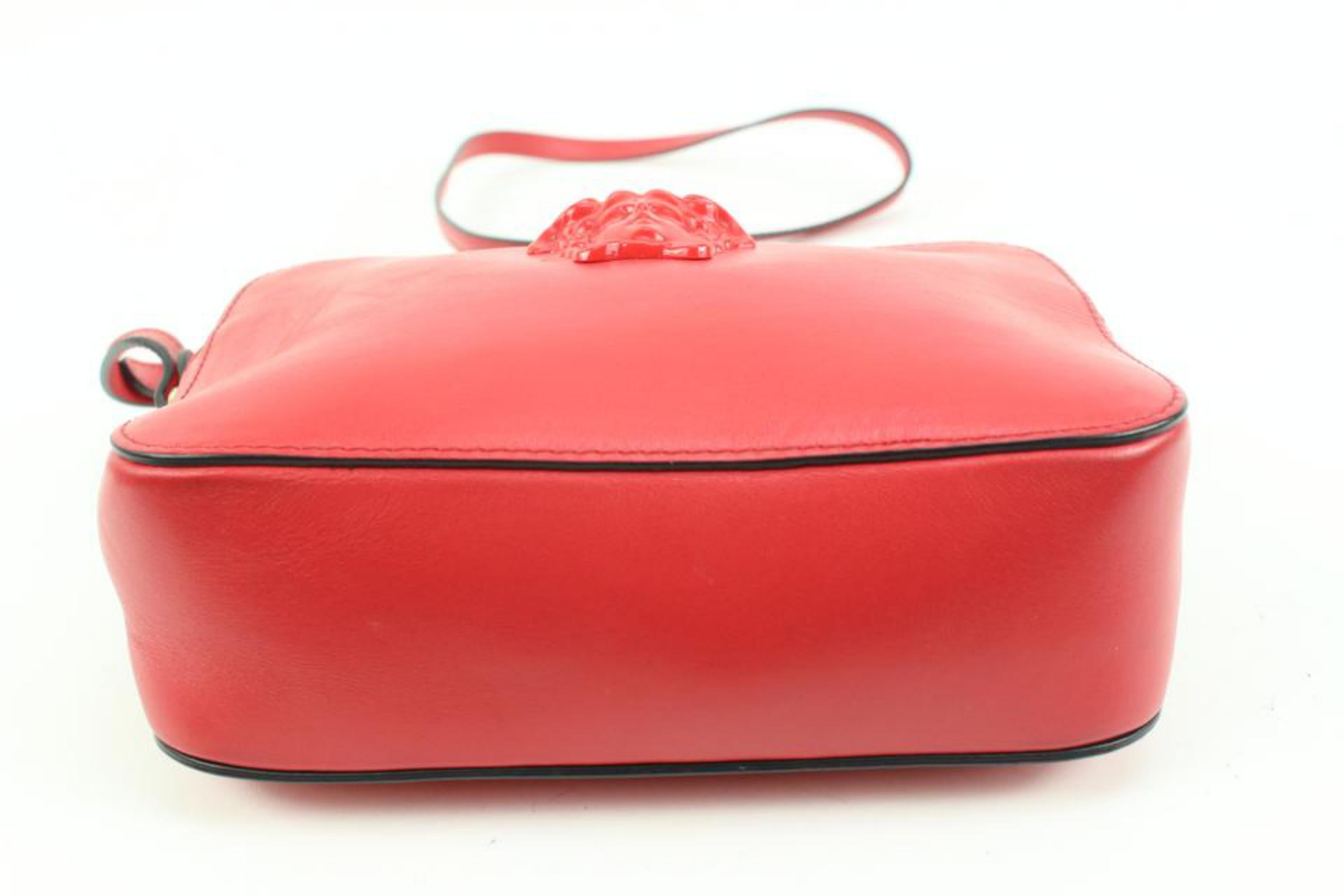 Versace Red Leather Medusa Camera Crossbody Bag 35v413s 4