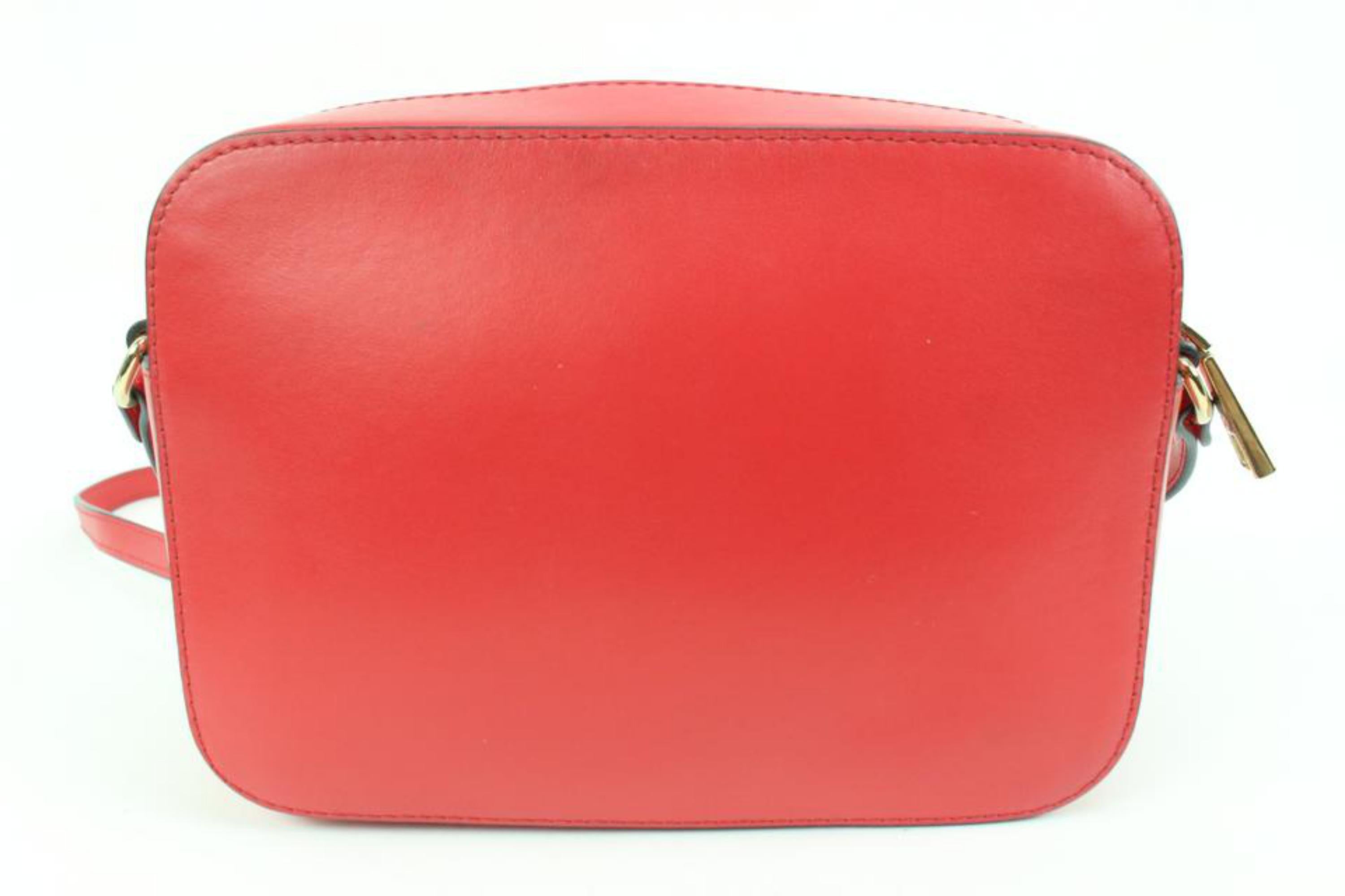 Women's Versace Red Leather Medusa Camera Crossbody Bag 35v413s