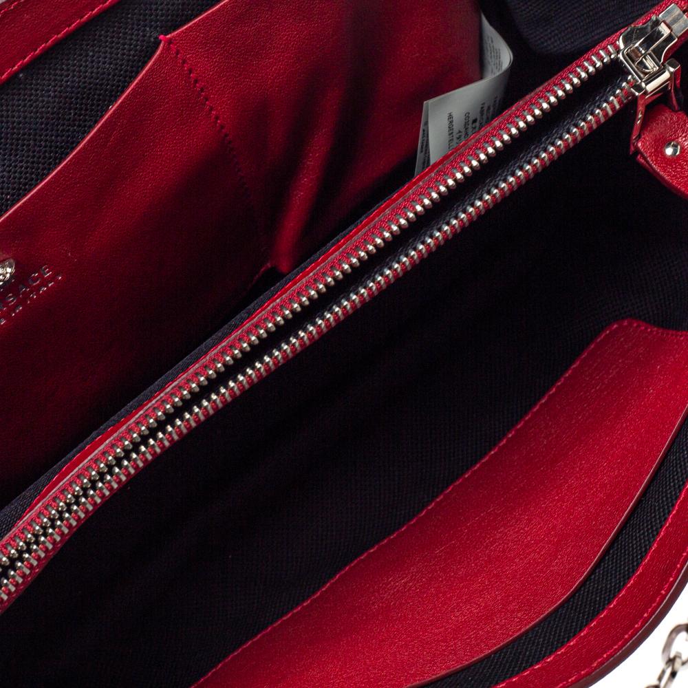 Versace Red Leather Shoulder Bag 4