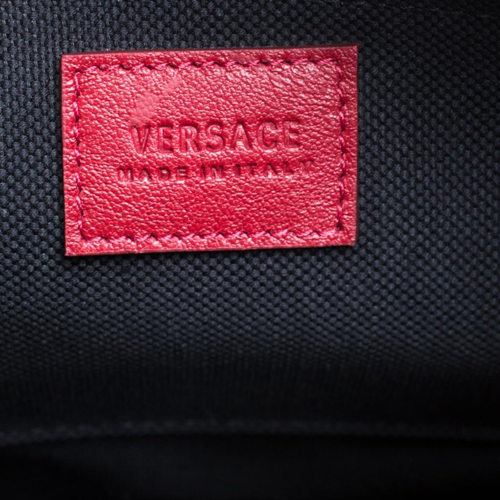 Versace Red Leather Studded Shoulder Bag 3