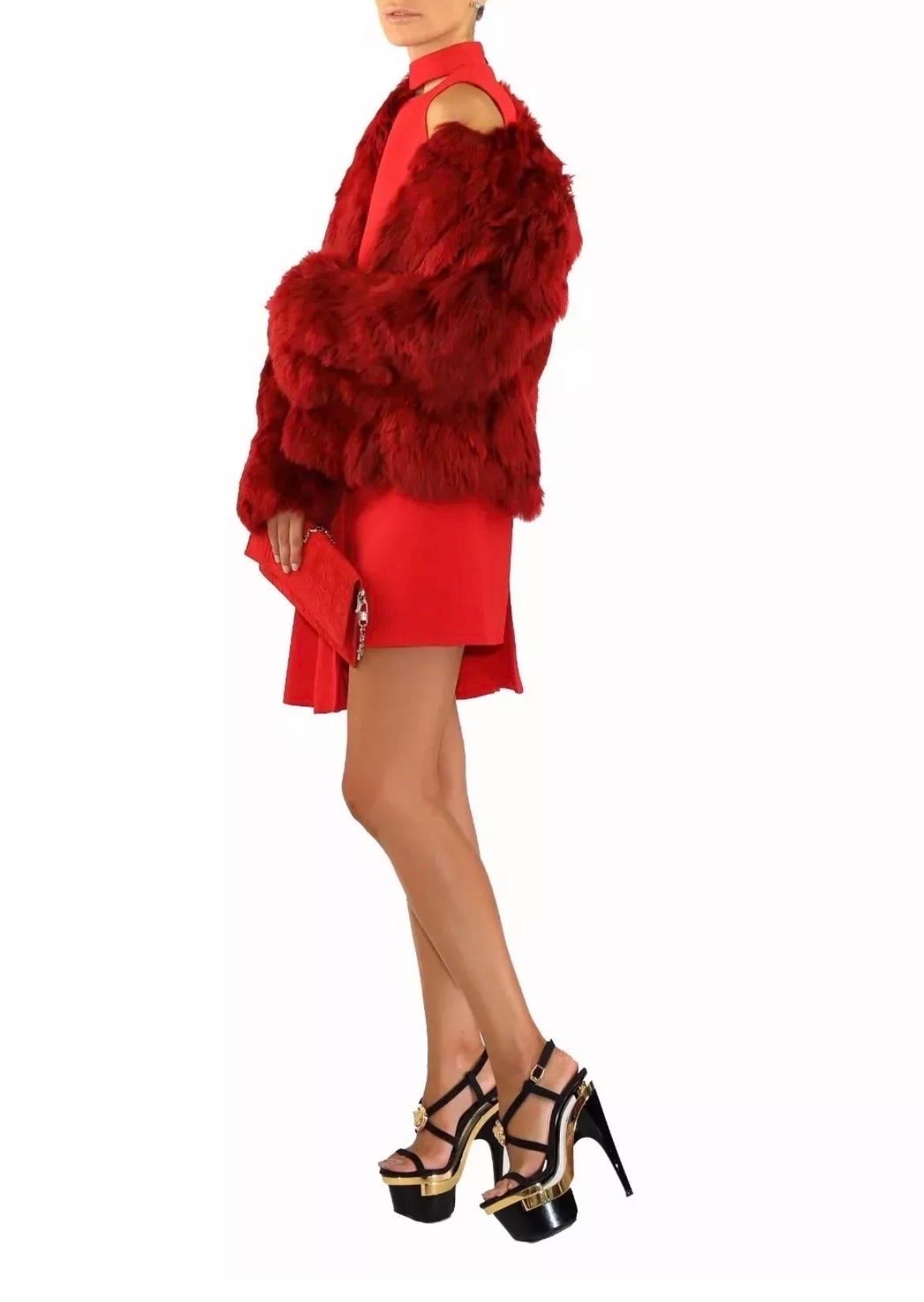 Versace Red Mini Dress with Belt For Sale 3