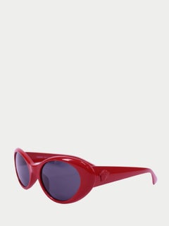 Lunettes de soleil ovales rouges de Versace avec détails en forme de méduse