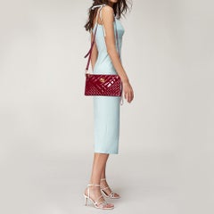 Versace Red Quilted Patent Leather Crossbody Bag