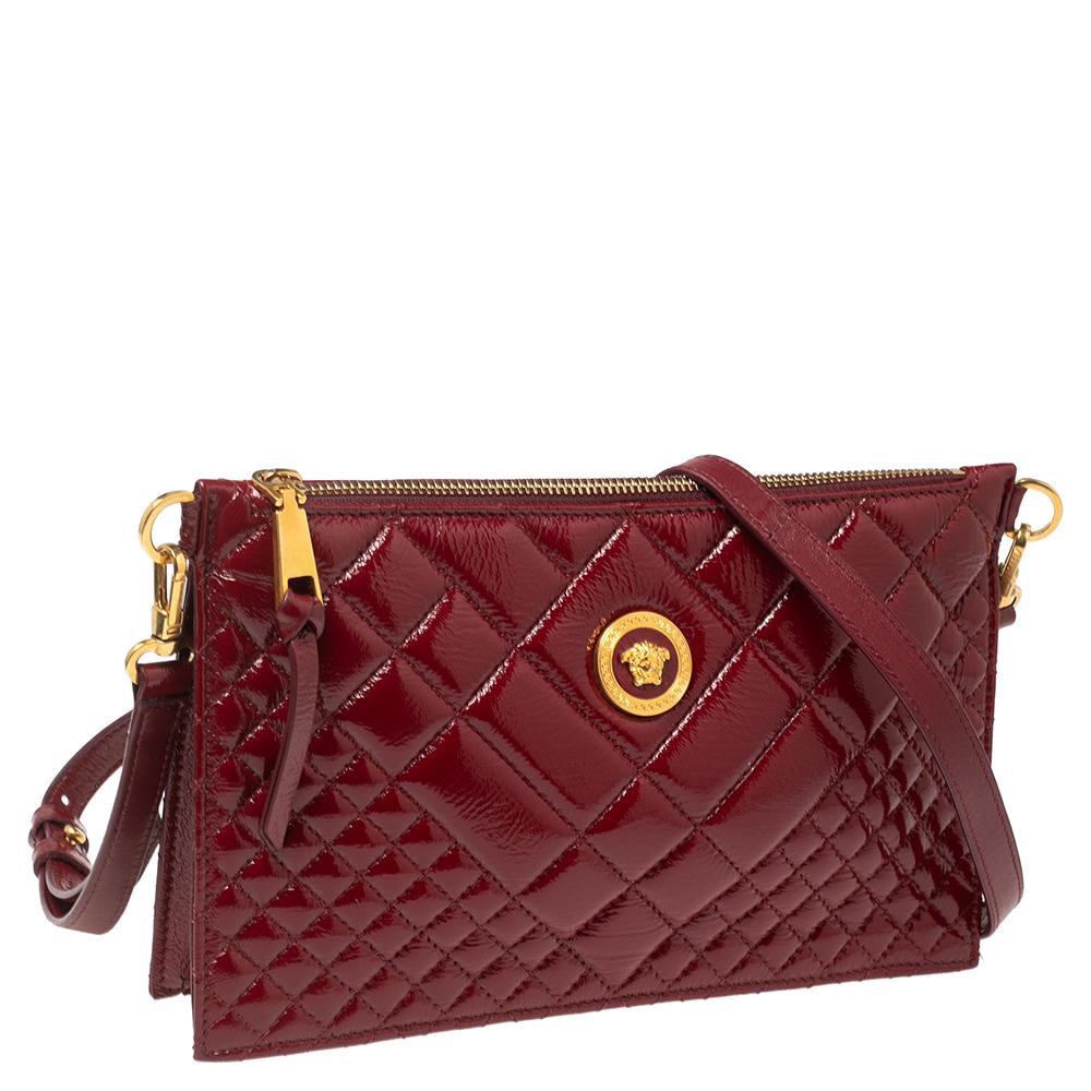 Versace Red Quilted Patent Leather Crossbody Bag at 1stDibs versace