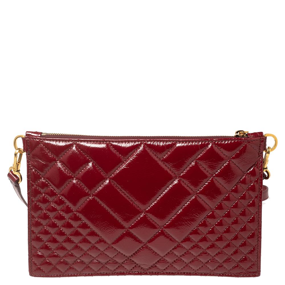 Versace Red Quilted Patent Leather Crossbody Bag at 1stDibs versace