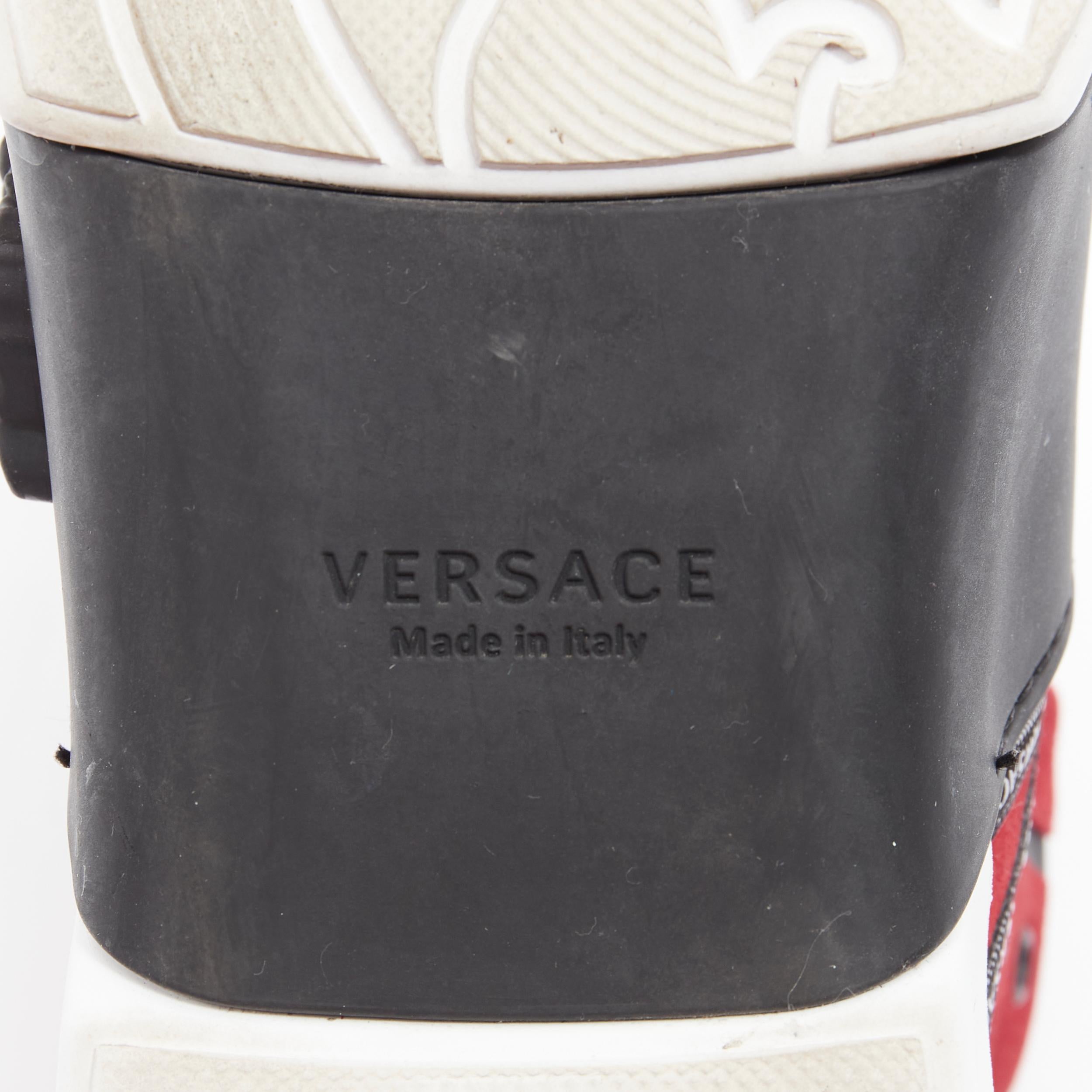 VERSACE red suede Medusa emblem nastro logo ribbon high top sneakers EU40 For Sale 3