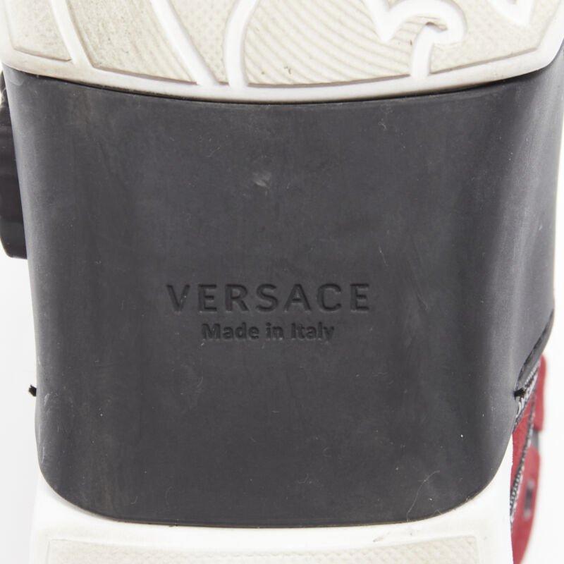 VERSACE red suede Medusa emblem nastro logo ribbon high top sneakers EU40 For Sale 6