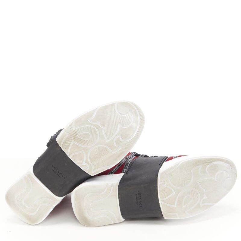VERSACE red suede Medusa emblem nastro logo ribbon high top sneakers EU40 For Sale 1