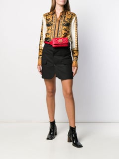 Versace Red Tribute Icon Belt Bag with Medusa Medallion and Adjustable Strap