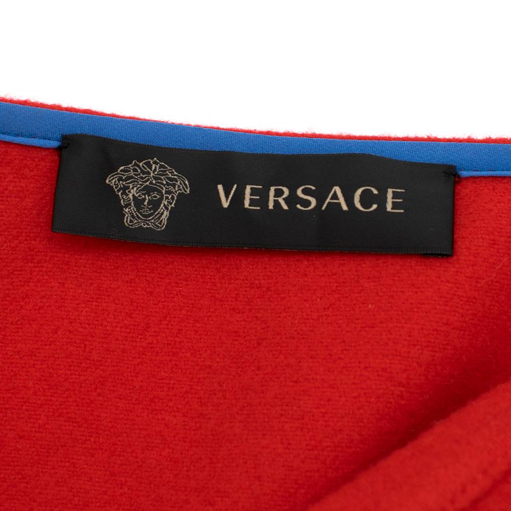 Women's Versace Red Wool Mini Skirt SIZE 38 IT