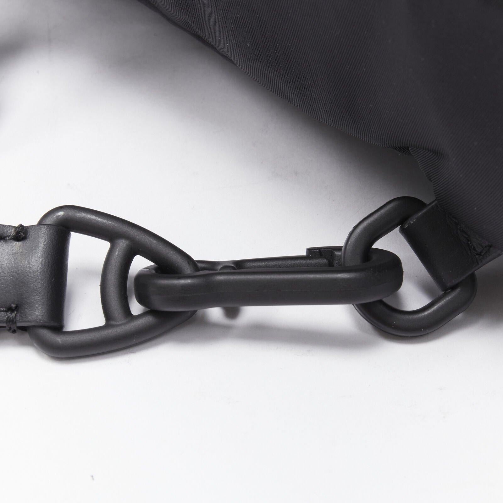 VERSACE reflective logo black nylon Greca sports strap sling crossbody bag For Sale 5