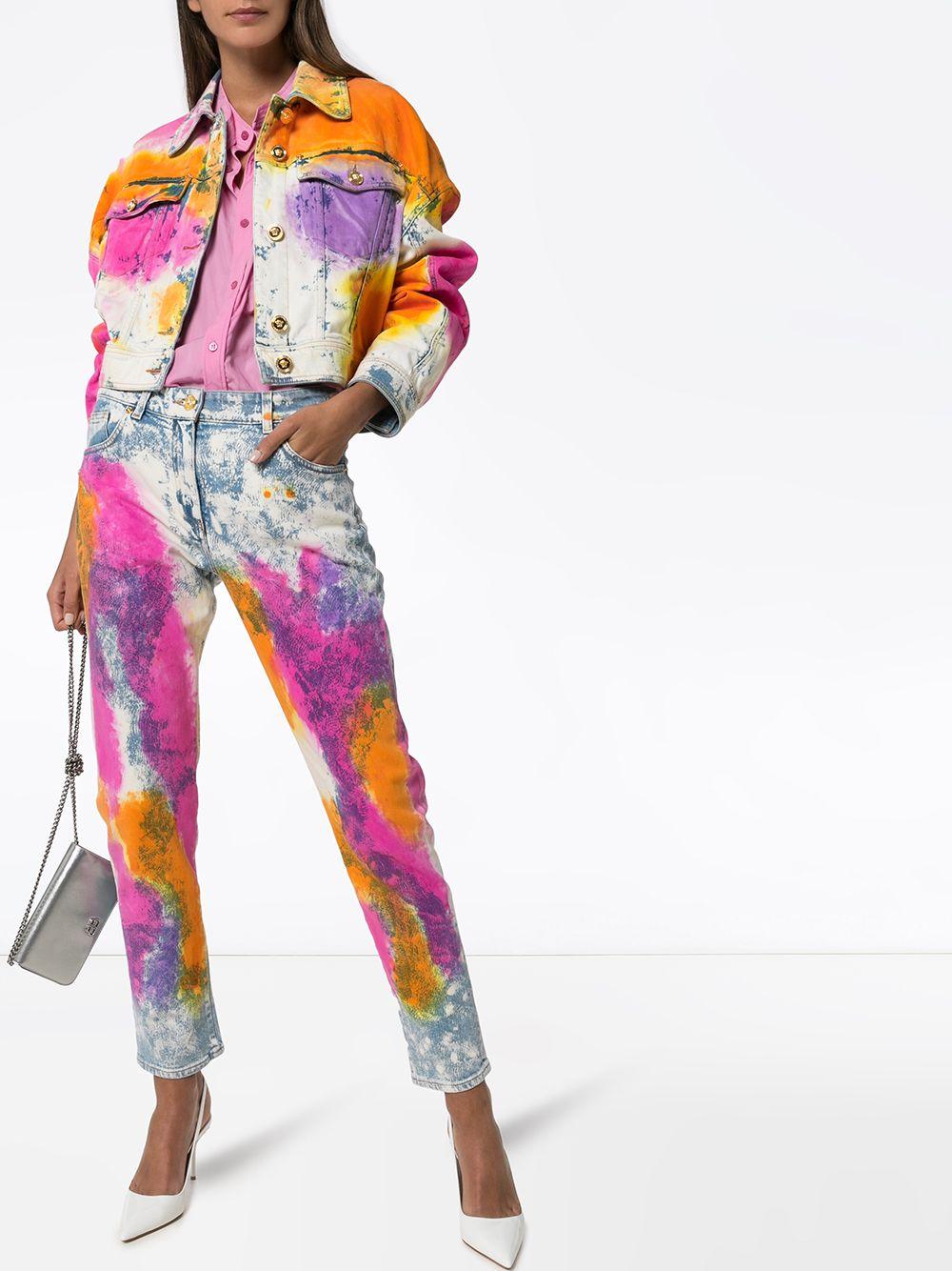 Versace Resort 2020 Tie Dye Denim High Waisted Slim Fit Jeans

Guaranteed to catch everyones attention, these Versace jeans are tie-dyed in vibrant hues that bring you right back to the 90s. A little color never hurt anybody. Featuring a high rise,