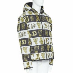 VERSACE Reversible Baroque Alphabet black gold print quilted jacket IT56 3XL