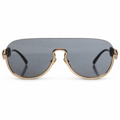 Versace, Rimless sunglasses with gold medusa coins