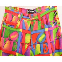 Gianni Versace Robert Indiana SS / 95 LOVE High waisted loud Colourful Jeans